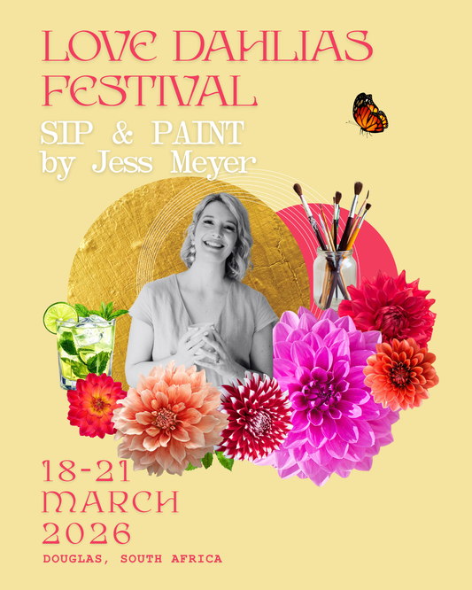 Sip & Paint Dahlias Watercolor Painting Class - Jess Meyer - Love Dahlias - south - africa - flower - bulbs